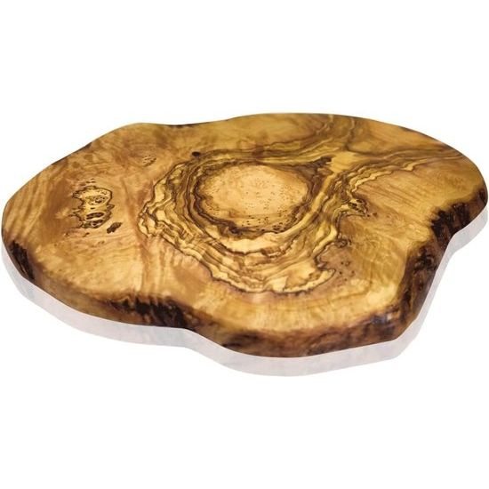 Plank van olijfhout, olijfhouten plank, snijplank, houten plank, ontbijtplank, steakplank, natuurlijk gesneden (33-37 cm)