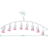 2 stuks roestvrijstalen droogrek, druppelkleerhanger, sokkenhanger, met 8 wasknijpers voor sokken, handschoenen, beha, sjaals, snelle verwijdering van kleding van de hanger, winddicht, rood