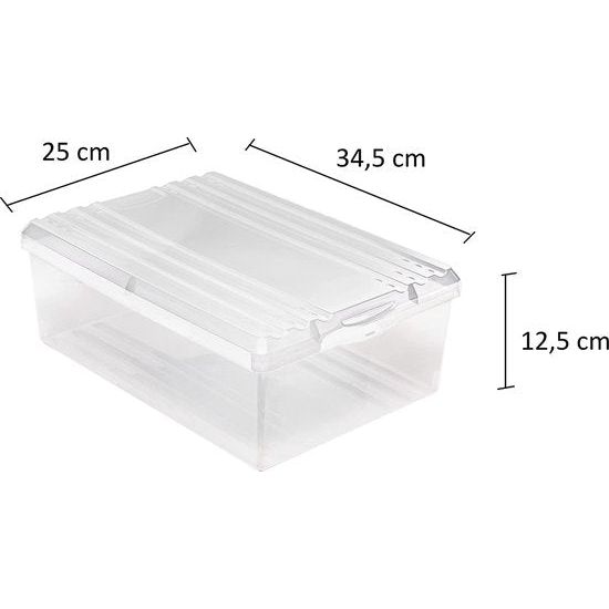 Home essential Schoenendoos Shoe Box met ventilatiegaten en deksel kunststof, 8 l, set van 3 stuks