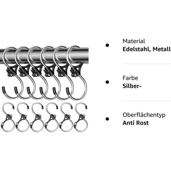 S-vormige haken, S-vormige haken, anti-druppel, roestvrij staal, metalen ophanghaak, voor keuken, werkplaats, badkamer, tuin (verpakking van 12 stuks, 6,5 cm)