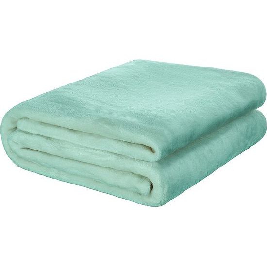 Brandsseller Flanellen deken Supersoft knuffeldeken dagdeken woondeken - uni - 180 x 220 cm (180 x 220 cm, mint)