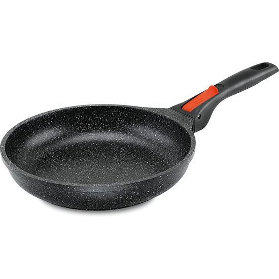 Gietijzeren pan 24 cm afneembaar handvat, pan met antiaanbaklaag, inductie en all fornuizen, dikke bodem optimale warme theeverdeling, pan ovenvast, pan pan 24 cm hoge rand, frituurpan