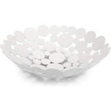 Ronde witte fruitschaal van ijzer moderne fruitmand broodmand decoratieve schaal opslag voor brood fruit groenten in keuken woonkamer eettafel diameter 30 cm