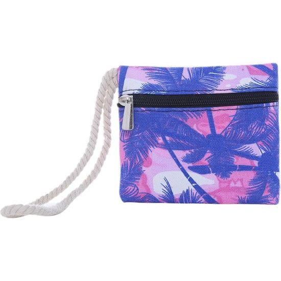 Grote strandtas met ritssluiting, 58 x 38 x 18 cm, veren, shopper-schoudertas, strandstijl synthetisch, blauw / roze