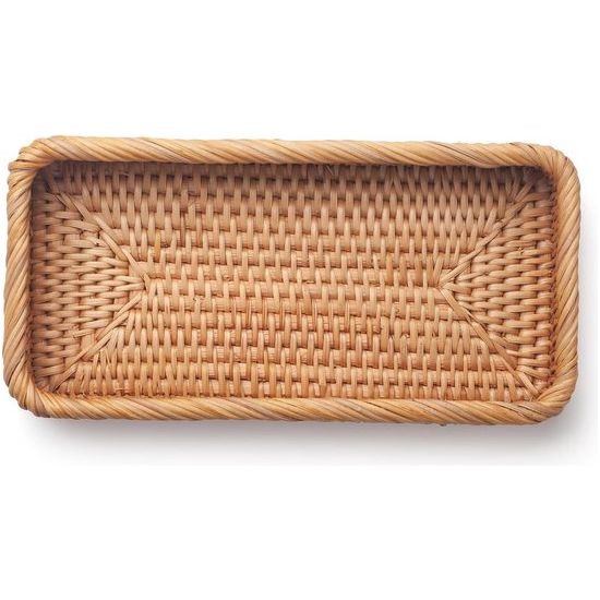 Badkamerijdelheidsbakken Toiletcontainer Mandopslag Lange smalle handdoekopslagmand voor opslag, Decoratief (Natuurlijk 26 x 12,5 x 4,5 cm