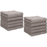 Palermo, 10 stuks, zeepdoekjes, zeepdoekjes, set van 100% katoen, afmetingen 30 x 30 cm (stone)