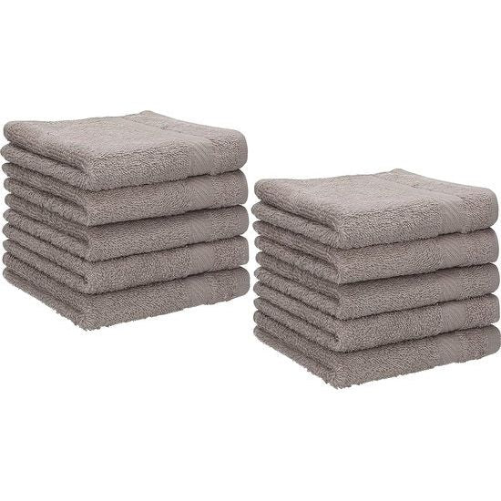 Palermo, 10 stuks, zeepdoekjes, zeepdoekjes, set van 100% katoen, afmetingen 30 x 30 cm (stone)