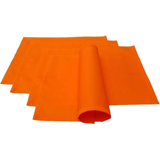 Placemat Placemat Placemats 4 stuks ca. 46 x 36 cm katoen vele kleuren (oranje)