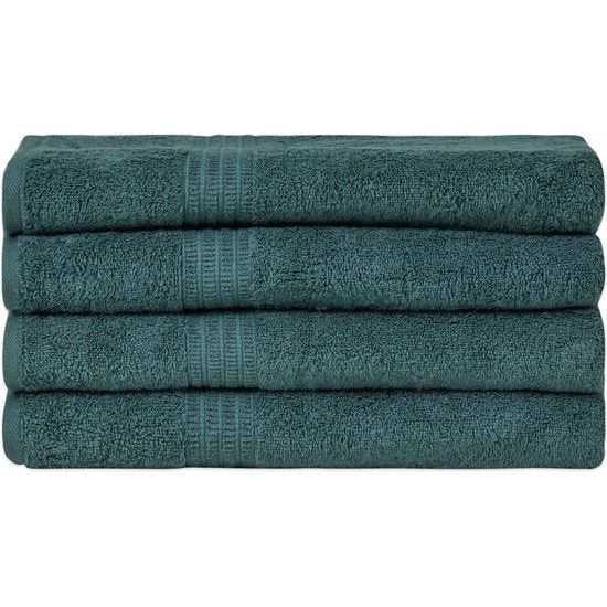 100% Bio-Baumwolle Handtuch Set, Badetücher, Hohe Qualität, Weich & Sehr Saugfähig, Schnell Trocknendes, Oeko-TEX Made in Green & GOTS Gecertificeerd (4 Badetücher, Forest Green)