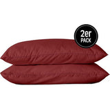 Bio Renforce Stone-Washed 100% katoen - moderne used-look linnenlook (rood, kussenslopen 2x 80x80