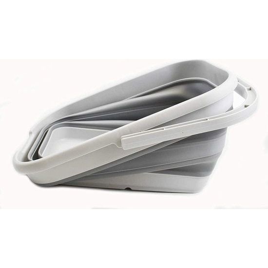 Opvouwbare rechtshandige, handige emmer, 12 liter, grijs