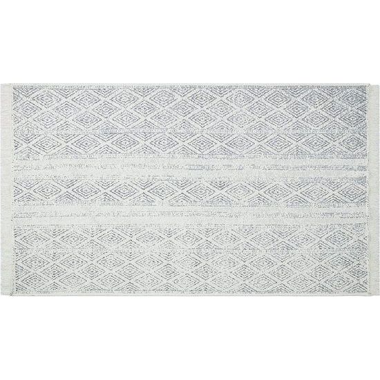 Vloerkleed Oosterse Turkse Kelim Gangloper van gerecycled katoen Wasbaar Tapijt Runner Halloper (grijs, 80 x 150 cm)