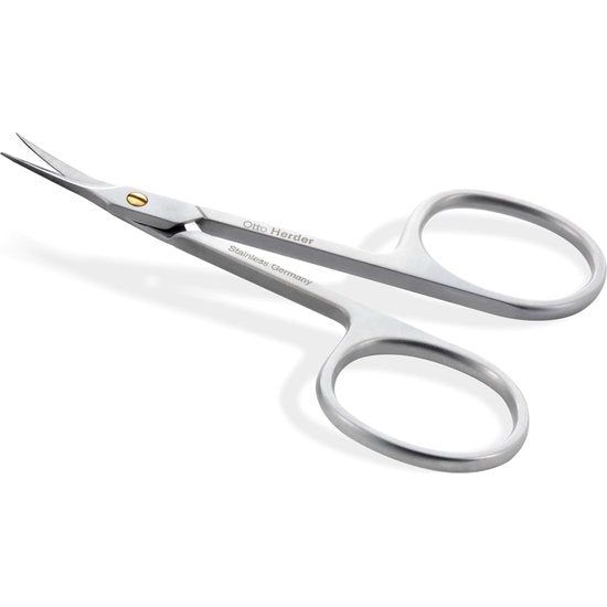 huidschaar: extra scherpe nagelriemschaar voor het knippen van afstaande nagelriemen 8,5 cm met gouden schroef, huidschaar torenpunt, extra fijn, 1,5 cm grote scherpe gebogen snijkant