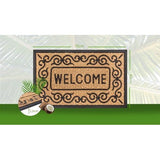 Kokosmat voor binnen en buiten, vuilvangmat, naturel, kokosmat voor buiten, weerbestendig en antislip, voor hal, terras, entree, 45 x 75 cm