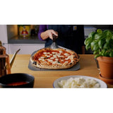 Premium pizzaschep - 35 x 35 x 71 cm geperforeerde pizzaschep van hard geanodiseerd aluminium voor gemakkelijk glijden op pizzasteen