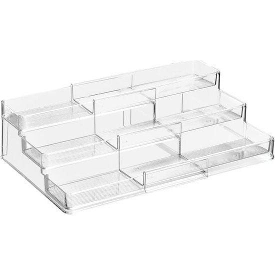 mDesign - Uitbreidbare opbergdoos met 3 niveaus - praktische sorterdoos voor de keuken, als keukenrek of voor vitaminen - transparant