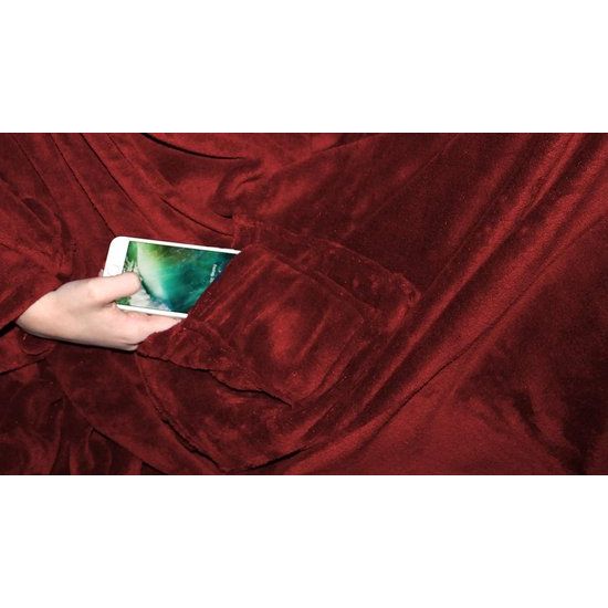 tv-deken met mouwen met kasjmier gevoel – Voetenzak en 2 zakken voor smartphone/afstandsbediening en nog veel meer – Knuffeldeken woondeken plaid – van merkverkoper