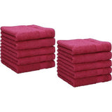 Palermo, 10 stuks, zeepdoekjes, zeepdoekjes, set van 100% katoen, afmetingen 30 x 30 cm (cranberry)