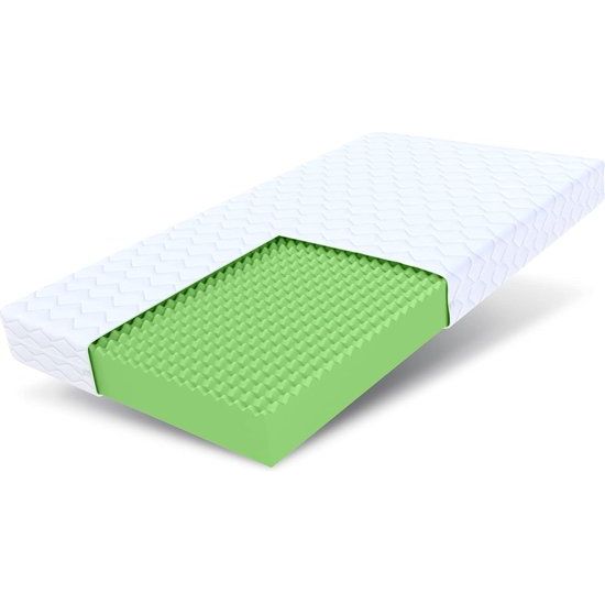 Schuimstofmatras, 70 x 160 cm, matras, 12 cm hoogte, hardheidsgraad H3 (middelhard), polyurethaanschuim, tweezijdig, afneembaar, wasbaar