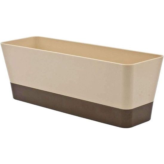 Vendow Box Plantenbak, kunststof rechthoekige plantenbak, bloempotten met schotel voor Windowsill Garden Balkon Indoor Outdoor, 30,5 × 8,5 × 8,5 × 8,5 cm