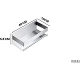 Keukenmand - Hangend Keukenrek - Kruidenrek - Keukenkast Organizer - Kruidenpotrek - Kruidenhouder - Zeeppomprek - Wandplank - Kruidenorganizer (Zilver, 40CM)