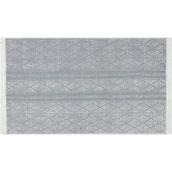 Vloerkleed Oosterse Turkse Kelim Gangloper van gerecycled katoen Wasbaar Tapijt Runner Halloper (grijs, 80 x 150 cm)