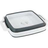 Foldable afwasbak met integrated aftapplug en handgrepen voor easy transport, space-saving opslag, 8 liter, (B x H x D) 39 x 18 x 32,5, grijs/wit.