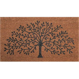 Kokosdeurmat, deurmat voor buiten en binnen, representatieve en decoratieve vuilvangmat voor uw voordeur, wasbare vuilvangmat, met antislip PVC, deurmat 40x70 cm (Levensboom)