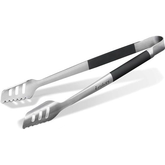 grillbestek, roestvrij staal, 3-delige set, inclusief 8786 grilltang, grillspatel, grillvork, opvouwbare tas, grillaccessoires, gasgrill BBQ, zwart