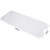 Lange badmatten 100 x 40 cm badmat bad anti-slip anti-schimmel rubber douchemat met afvoergaten en zuignappen machinewasbaar (wit)