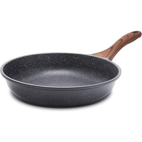 koekenpan met antiaanbaklaag van 28 cm, omeletpan met Zwitserse granieten coating, gezonde steen kookgerei chef-kok, compatibel met inductie, PFOA-vrij...