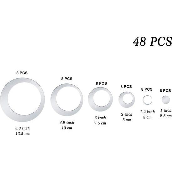 Verwijderbare acryl spiegelsetting muursticker voor thuis, woonkamer, slaapkamerdecoratie (stijl 8, 48 stuks)