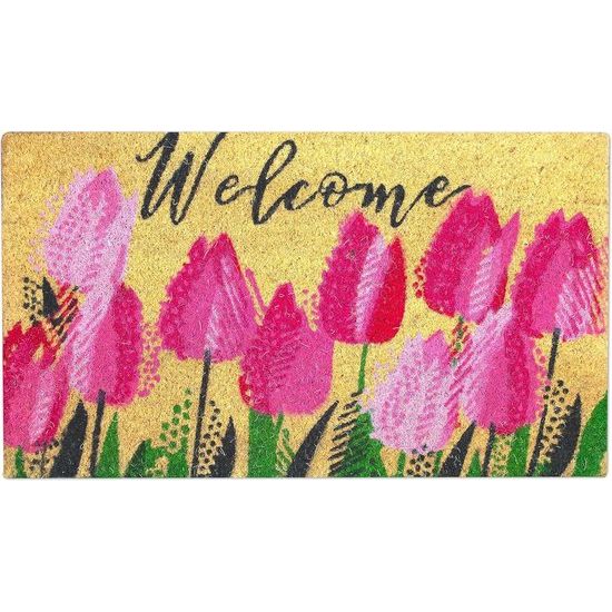 kokosnoot deurmat, buiten- en binnendeurmat, voordeurmat, buiten- en binnendeurmat, buitendeurmat, vuilvangmat voor binnen, kokosmat deurmat 40x70x1,5 cm