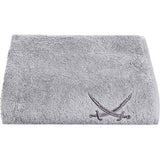 Douchehanddoek 70x140 cm 100% katoen met geborduurd sabellogo badhanddoek handdoek zilver enkel