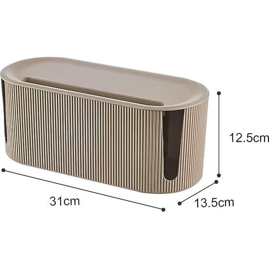 kabelbox, organizer, box met deksel, kabelmanagement, ABS-kunststof, kabelmanagement, box, multifunctionele overspanningsbeveiliging voor kabelstrips, bruin