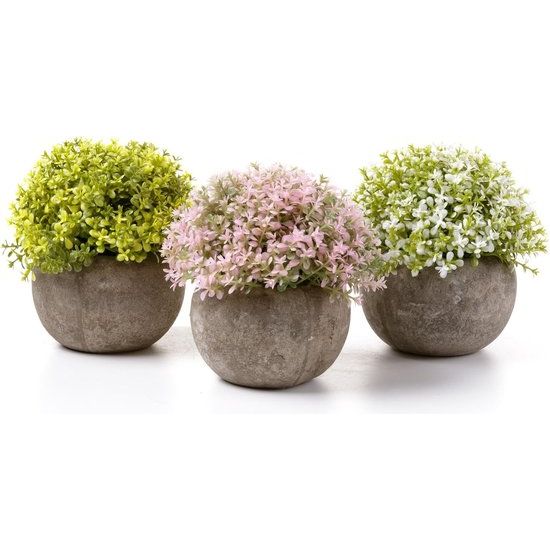 Kunstgras planten in pot, kunstplant, vetplanten, kunst, bureau-vensterbank, decoratieve badkamer, bonsai, kamerdecoratie, cadeau voor bruiloft, verjaardag, Kerstmis, set van 3