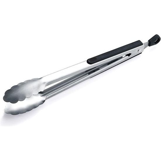 Grilltang, roestvrij stalen grilltang, premium grilltang om te koken, metalen tang voor massief vlees, vergrendelende keukentang, stijlvolle robuuste kooktang