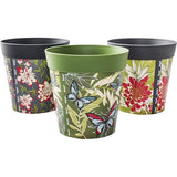 Set van 3 verschillende kleuren en patronen van 15 cm, kunststof bloempotten voor binnen en buiten, veelkleurig4.6 van 5 sterren