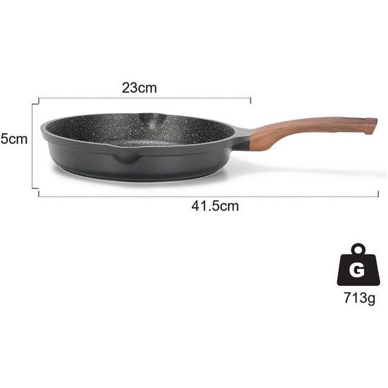 Koekenpan met antiaanbaklaag, 20 cm, granieten pannen, antiaanbaklaag, gecoate pan voor gasfornuis, inductie. Translation: Frying pan with non-stick coating, 20 cm, granite pans, non-stick coating, coated pan for gas stove, induction.