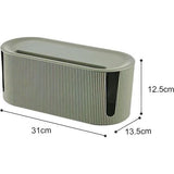 Kabelbox, kabelorganizer, box met deksel, kabelmanagement, ABS-kunststof, multifunctionele overspanningsbeveiliging voor kabels, stekkerstrips (groen)