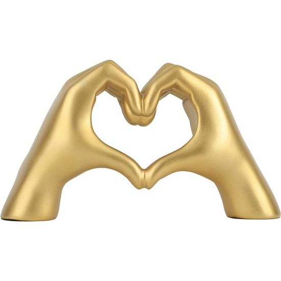 Gouden gebaardecoratie, liefdesvingerstandbeeld modern, moderne kunstsculptuur gepersonaliseerde vingerhuisdecoratie, creatieve bruiloft thuis desktopdecoratie