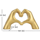 Gouden gebaardecoratie, liefdesvingerstandbeeld modern, moderne kunstsculptuur gepersonaliseerde vingerhuisdecoratie, creatieve bruiloft thuis desktopdecoratie