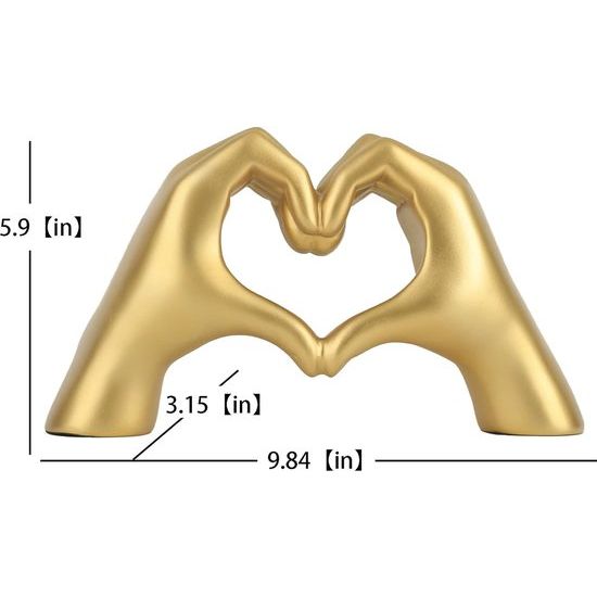 Gouden gebaardecoratie, liefdesvingerstandbeeld modern, moderne kunstsculptuur gepersonaliseerde vingerhuisdecoratie, creatieve bruiloft thuis desktopdecoratie