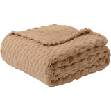 Fleece knuffeldeken, extra zachte wollige dekens, lichte, gezellige microvezel bankdeken/wollen deken voor kantoor, stoel en camping, 130 x 150 cm, camel