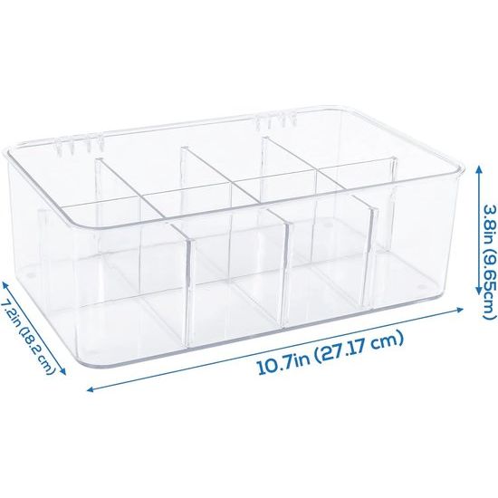Theezakjesorganizer, 1 stuks - Stapelbare theezakjesorganisator met doorzichtig deksel Theezakjeshouder voor werkbladen, keukenkasten, voorraadkasten, zoetstoffen (doorzichtig)