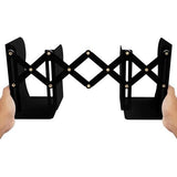 Verstelbare Stabiele Boekensteunen Metaal Zwart - Uitschuifbaar tot 41 cm - Antislip Boekensteun Zwart voor Boeken & CD's - Houder voor Mappen, Planken, Kantoor, Bibliotheek, Thuis en School