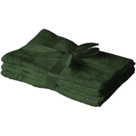 Handdoek set van 4 50 x 100 cm donkergroen