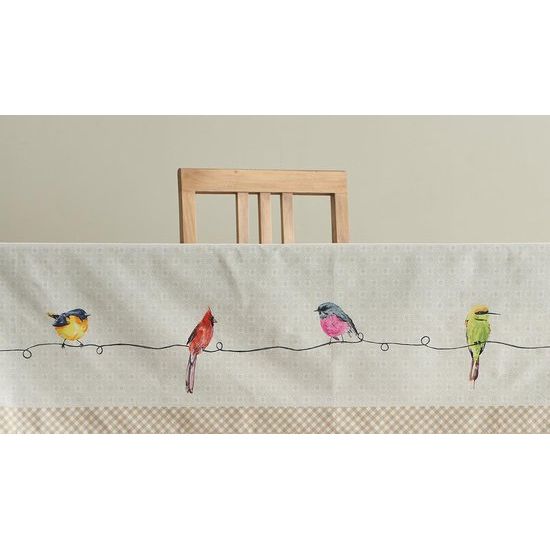 Tafelkleed, 100% katoen, 160 cm x 220 cm, decoratief tafelkleed, wasbaar, vierkant, tafelkleed voor Moederdag, eten, bruiloften