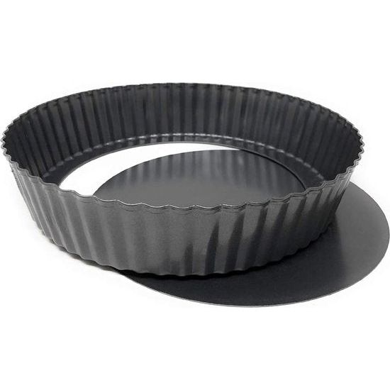 Quichevorm - taartbodemvorm - gegolfde bakvorm voor taarten - koolstofstaal - antiaanbaklaag - Ø 32 cm