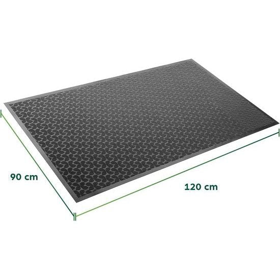 Deurmat voor buiten, 90 x 120 cm, voetmat voor huisdeur, vloermat, waterdicht, antislip, voor thuis en binnen en buiten, weerbestendig, wasbaar, zwart,